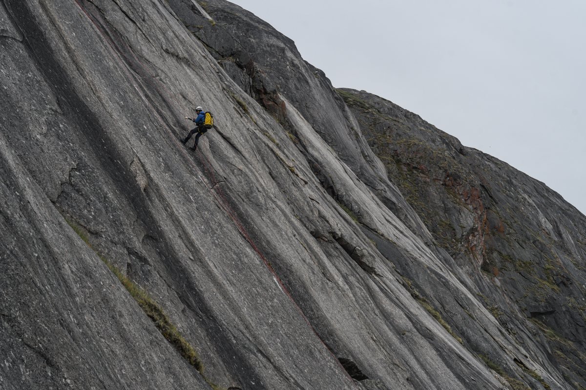 Summer fieldwork team at rock wall site